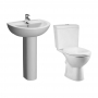 Vitra Layton Bathroom Cloakroom Suite Close Coupled Toilet 1 Tap Hole Basin