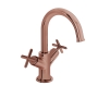 Vitra Origin Classic Basin Mixer Tap with Crosshead Handle - Soft Copper
