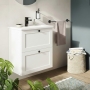 Vitra Root Classic Compact Wall Hung 2-Drawer Vanity Unit with Basin 600mm Wide
