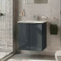 Vitra S20 Square Wall Hung 2-Door Vanity Unit and Basin 600mm Wide