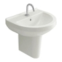 Vitra S50 Basin and Semi Pedestal 550mm Wide - 1 Tap Hole