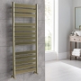 Vogue Vela Focus Brushed Brass Designer Heated Ladder Towel Rail