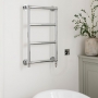 Vogue Vintage Electric Wall Mounted Heated Towel Rail 750mm H x 475mm W - Chrome