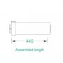Warmflow HE 500mm Flue Kit Extension Pipe