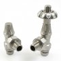 West Abbey Angled TRV Thermostatic Radiator Valve and Lockshield - Satin Nickel