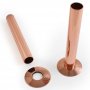West 130mm Radiator Valve Pipe Sleeve Kit Pair - Polished Copper