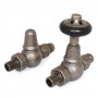 West Admiral Straight Thermostatic Radiator Valve and Lockshield - Pewter
