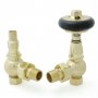 West Amberley Angled Thermostatic Radiator Valve and Lockshield - Polished Brass