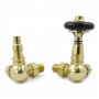 West Amberley Corner Thermostatic Radiator Valve and Lockshield - Polished Brass