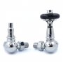 West Amberley Corner Thermostatic Radiator Valve and Lockshield - Chrome