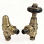 West Commodore Traditional Angled Manual Radiator Valve and Lockshield - Antique Brass