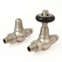 West Commodore Traditional Straight Manual Radiator Valve and Lockshield - Satin Nickel