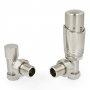 West Delta Angled TRV Thermostatic Radiator Valve and Lockshield - Satin Nickel