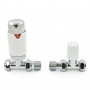 West Echo Straight TRV Thermostatic Radiator Valve and Lockshield - Chrome & White