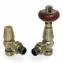 West Eton Traditional Angled Manual Radiator Valve and Lockshield - Antique Brass