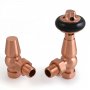 West Eton Traditional Angled Manual Radiator Valve and Lockshield - Brushed Copper