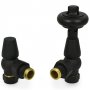West Eton Angled Manual Radiator Valve and Lockshield - Textured Black