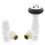 West Eton Angled Manual Radiator Valve and Lockshield - White