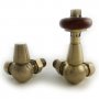 West Eton Traditional Corner Manual Radiator Valve and Lockshield - Antique Brass