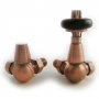 West Eton Traditional Corner Manual Radiator Valve and Lockshield - Antique Copper