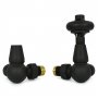 West Eton Corner Manual Radiator Valve and Lockshield - Textured Black