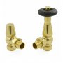 West Jaguar TRV Angled Thermostatic Radiator Valve and Lockshield - Brass