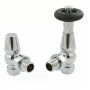 West Jaguar TRV Angled Thermostatic Radiator Valve and Lockshield - Chrome