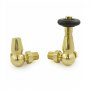 West Jaguar TRV Corner Thermostatic Radiator Valve and Lockshield - Brass