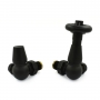 West Jaguar TRV Corner Thermostatic Radiator Valve and Lockshield - Textured Black