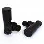 West Milan Angled Radiator Valves Pair - Jet Black