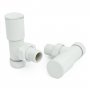 West Milan Angled Radiator Valves Pair - White