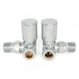 West Milan Corner Radiator Valves Pair Chrome
