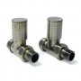 West Milan Straight Radiator Valves Pair - Antique Brass