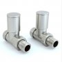 West Milan Straight Radiator Valves Pair - Satin Nickel