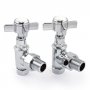 West Westminster Crosshead Angled Radiator Valves Pair - Chrome