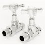 West Westminster Crosshead Straight Radiator Valves Pair Chrome