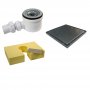 Wetroom Innovations PCS Underlay Plus Horizontal Drain Kit with Matt Black Grate