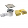 Wetroom Innovations PCS Underlay Plus Horizontal Drain Kit with Stainless Steel Grate