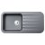 Abode Dune 1.0 Bowl Granite Kitchen Sink With Reversible Drainer 1000mm L x 500mm W - Grey Metallic