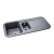 Abode Dune 1.5 Bowl Granite Kitchen Sink with Reversible Drainer 1000mm L x 500mm W - Grey Metallic
