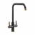 Abode Industria 3 IN 1 Monobloc Kitchen Sink Mixer Tap - Matt Black/Antique Brass