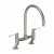 Abode Ludlow Traditional Bridge Dual Lever Kitchen Sink Mixer Tap - Brushed Nickel