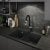 Abode Matrix SQ GR15 2.0 Bowl Granite Undermount Kitchen Sink 758mm L x 460mm W - Black Metallic