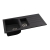 Abode Oriel 1.5 Bowl Granite Inset Kitchen Sink 950mm L x 480mm W - Black Metallic | Thumbnail Image