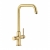 Abode Prothia 3 IN 1 Quad Spout Slimline Monobloc Kitchen Sink Mixer Tap - Brushed Brass
