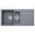 Abode Xcite 1.5 Bowl Granite Inset Kitchen Sink 1000mm L x 500mm W - Grey Metallic