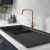 Abode Xcite 1.5 Bowl Granite Inset Kitchen Sink 1000mm L x 500mm W - Black Metallic