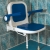 AKW 4000 Series Standard Fold Up Padded Shower Seat Blue with Back & Blue Arms