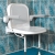 AKW 4000 Series Standard Fold Up Shower Seat Unpadded Seat and Back - Grey Padded Arm