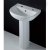 AKW Compact Basin with Full Pedestal 550mm Wide - 2 Tap Hole